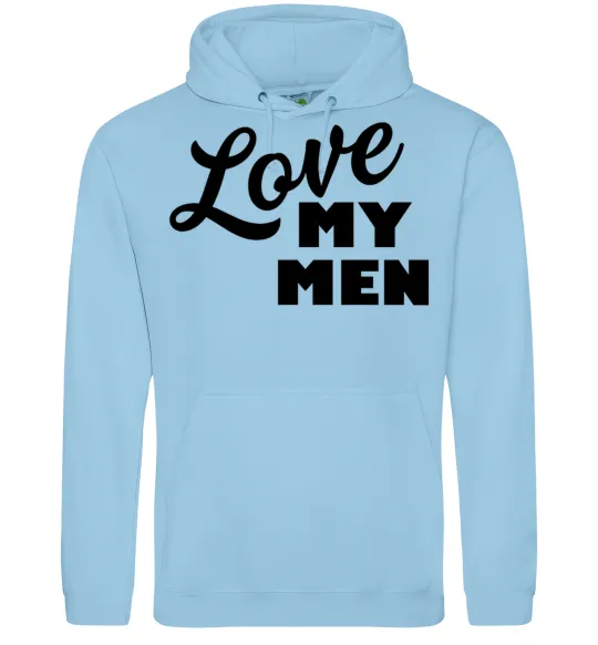 Женская толстовка (худи) Love my men Голубой фото