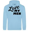 Женская толстовка (худи) Love my men Голубой фото