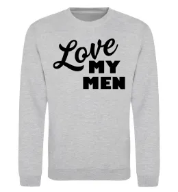 Свитшот Love my men Серый меланж фото