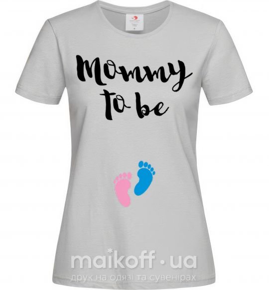 Женская футболка Mommy to be legs Серый фото