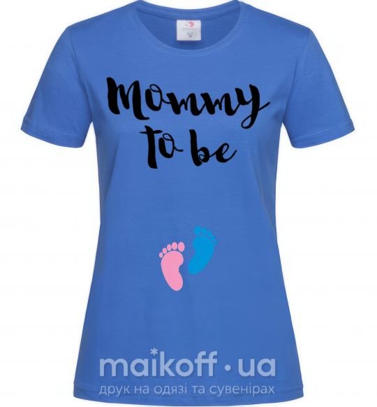 Жіноча футболка Mommy to be legs Яскраво-синій фото