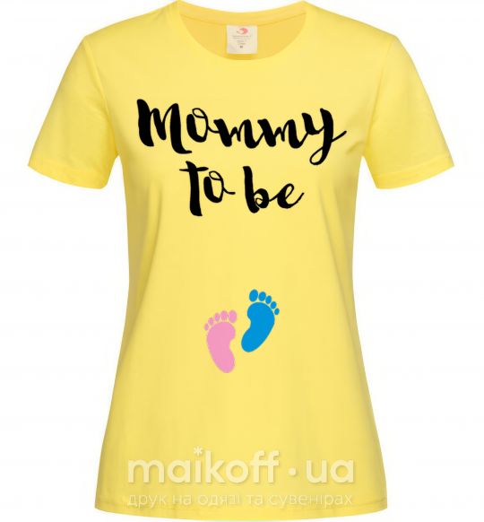 Жіноча футболка Mommy to be legs Лимонний фото