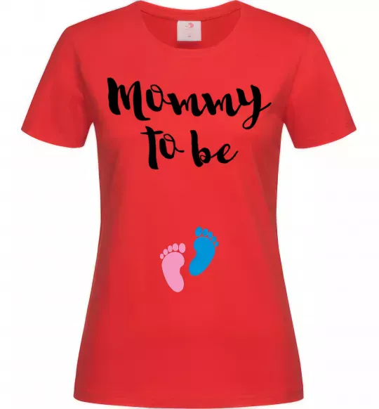 Женская футболка Mommy to be legs Красный фото