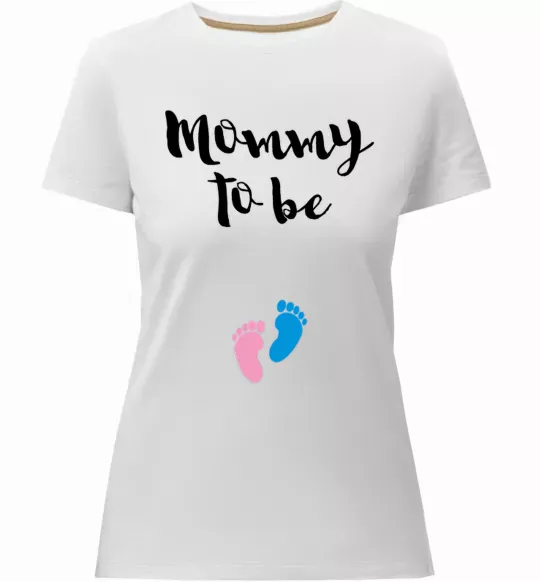 Женская премиум футболка Mommy to be legs Белый фото