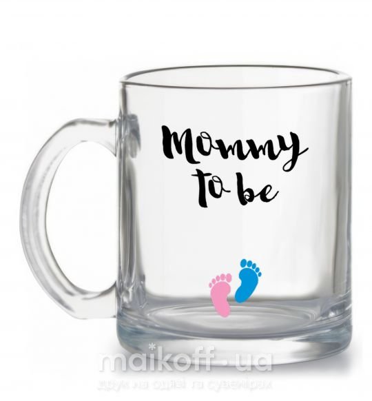 Чашка стеклянная Mommy to be legs Прозрачный фото