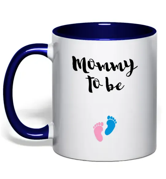 Чашка з кольоровою ручкою Mommy to be legs Глибокий темно-синій фото