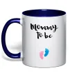Чашка з кольоровою ручкою Mommy to be legs Глибокий темно-синій фото