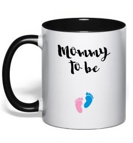 Чашка з кольоровою ручкою Mommy to be legs