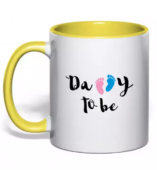 Чашка с цветной ручкой Daddy to be legs Солнечно желтый фото