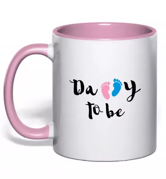 Чашка с цветной ручкой Daddy to be legs Нежно розовый фото