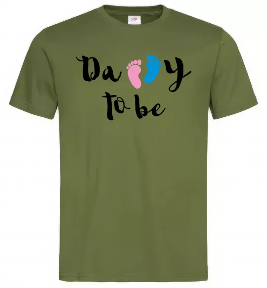 Мужская футболка Daddy to be legs Оливковый фото