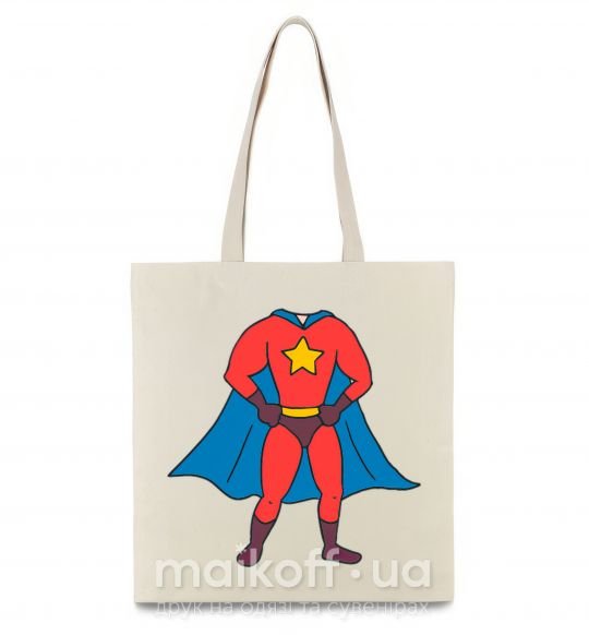 Еко-сумка Super dad costume Бежевий фото