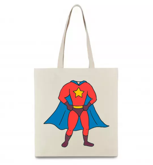 Еко-сумка Super dad costume Бежевий фото