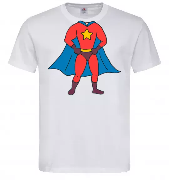 Мужская футболка Super dad costume Белый фото