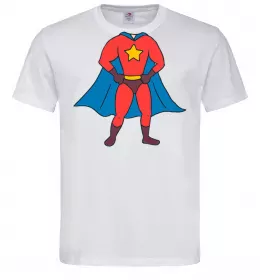Мужская футболка Super dad costume Белый фото