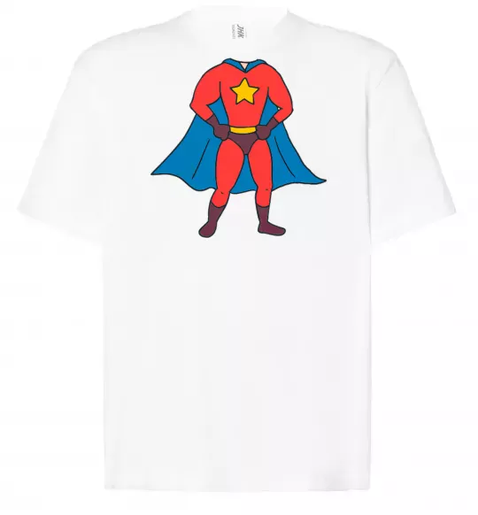 Футболка Оверсайз Super dad costume Білий фото