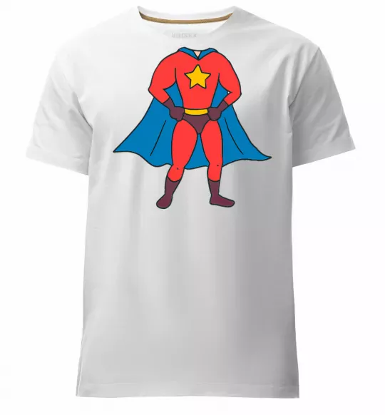 Мужская премиум футболка Super dad costume Белый фото