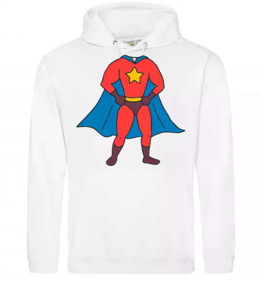 Мужская толстовка (худи) Super dad costume Белый фото