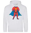 Мужская толстовка (худи) Super dad costume Серый меланж фото