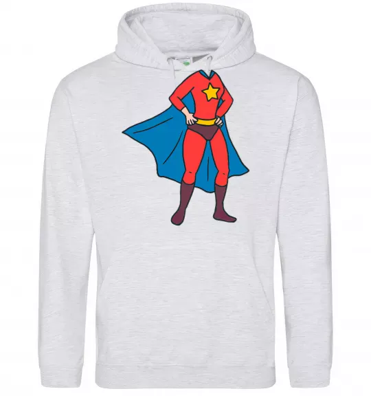 Женская толстовка (худи) Super mom costume Серый меланж фото