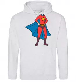 Женская толстовка (худи) Super mom costume Серый меланж фото