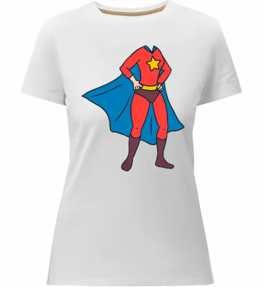 Женская премиум футболка Super mom costume Белый фото