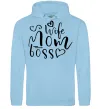 Женская толстовка (худи) Mom wife boss Голубой фото