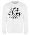 Світшот Mom wife boss Білий фото