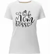 Женская премиум футболка Mom wife boss Белый фото