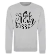Світшот Mom wife boss Сірий меланж фото