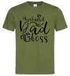 Мужская футболка Husband dad boss Оливковый Мужская футболка Husband dad boss Оливковый фото