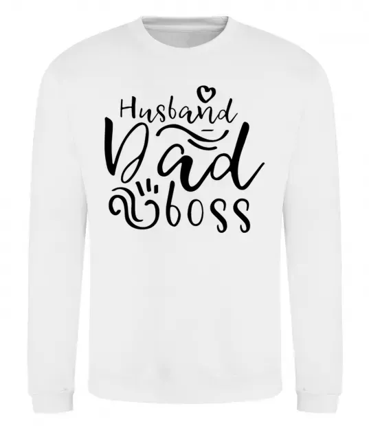 Свитшот Husband dad boss Белый фото