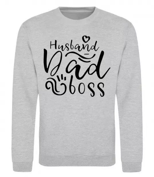 Свитшот Husband dad boss Серый меланж фото