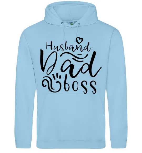 Чоловіча толстовка (худі) Husband dad boss Блакитний фото