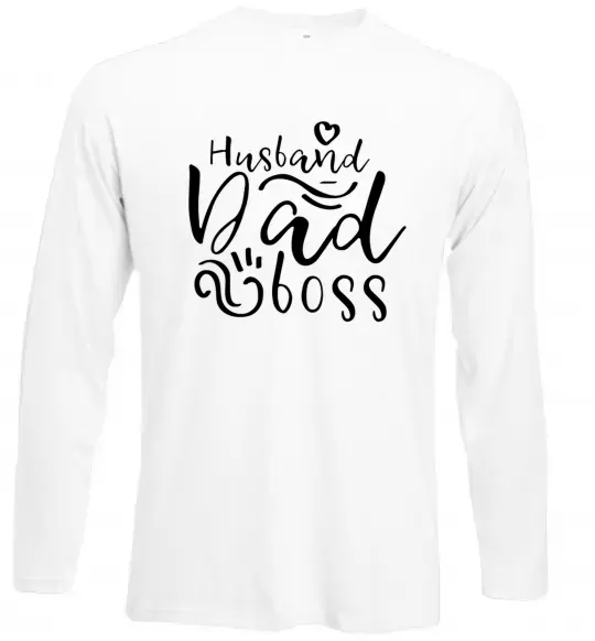 Лонгслив Husband dad boss Белый фото