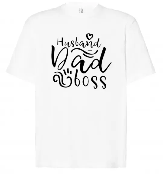 Футболка Оверсайз Husband dad boss Білий фото