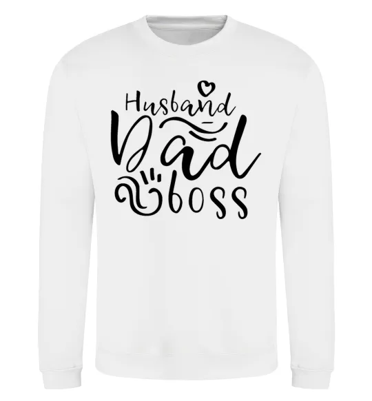 Свитшот Husband dad boss Белый фото