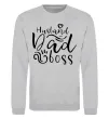 Свитшот Husband dad boss Серый меланж фото