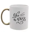 Чашка з кольоровою ручкою Like a boss kid Золото фото