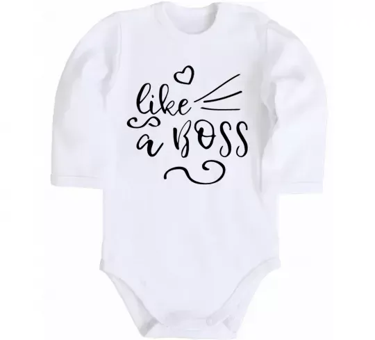 Дитячий бодік Like a boss kid Білий фото