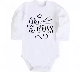 Дитячий бодік Like a boss kid Білий фото