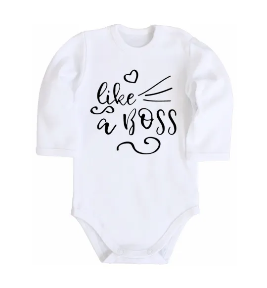 Дитячий бодік Like a boss kid Білий фото
