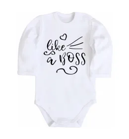 Детский боди Like a boss kid Белый фото