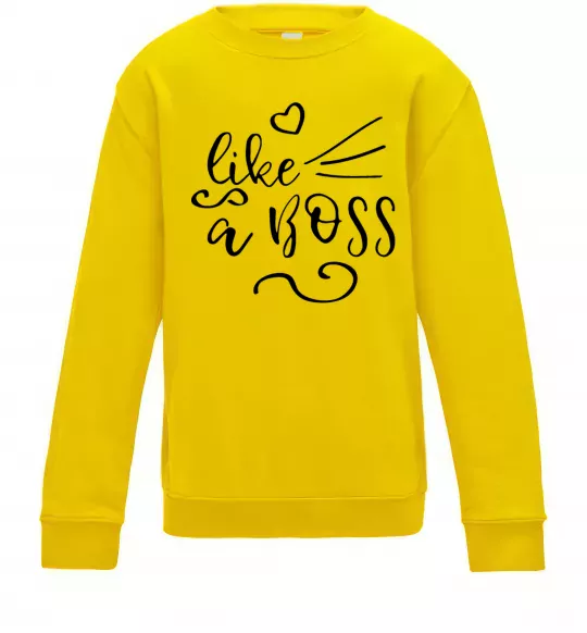 Детский Свитшот Like a boss kid Солнечно желтый фото