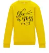 Детский Свитшот Like a boss kid Солнечно желтый Детский Свитшот Like a boss kid Солнечно желтый фото