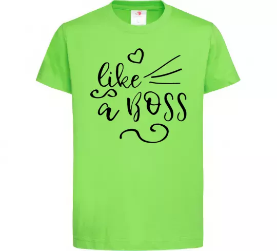 Дитяча футболка Like a boss kid Лаймовий фото