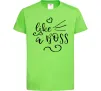 Дитяча футболка Like a boss kid Лаймовий фото