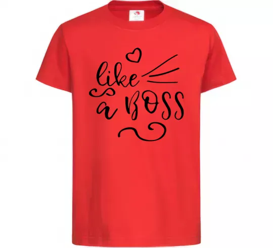 Дитяча футболка Like a boss kid Червоний фото
