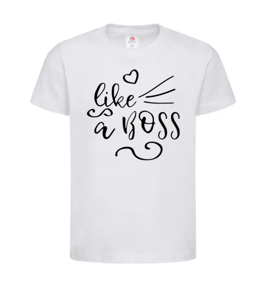 Дитяча футболка Like a boss kid Білий фото