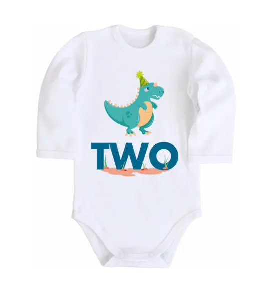 Детский боди Two dino Белый фото